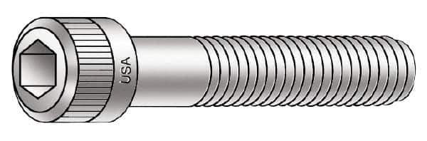 Armor Coat - 1/4-20 UNC Hex Socket Drive, Socket Cap Screw - Alloy Steel, Armor Coat Finish, Partially Threaded, 2" Length Under Head - Exact Industrial Supply