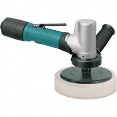 Dynabrade - 4 to 5" Pad Diam, 3,200 RPM, 0.4 hp, Handheld Pneumatic Buffer - 24 CFM, 3/8-24" Spindle Thread, 1/4 NPT Inlet - Exact Industrial Supply