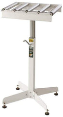 HTC - 18 Inch Long Table Stock Roller Stand - 500 Lbs. Limit, with 5 and 15 Inch Wide Rollers - Exact Industrial Supply