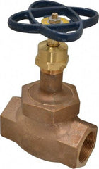 NIBCO - 1-1/2" Pipe, Threaded Ends, Bronze Integral Globe Valve - Bronze Disc, Union Bonnet, 600 psi WOG, 300 psi WSP, Class 300 - Exact Industrial Supply