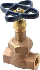 NIBCO - 1/2" Pipe, Threaded Ends, Bronze Integral Globe Valve - Bronze Disc, Union Bonnet, 600 psi WOG, 300 psi WSP, Class 300 - Exact Industrial Supply