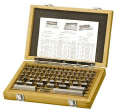 Fowler - 81 Piece, 0.05 to 4", Economy Grade, Steel Gage Block Set - Rectangular, 0.00005" Tolerance - Exact Industrial Supply