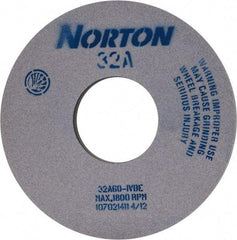 Norton - 14" Diam x 5" Hole x 1" Thick, I Hardness, 60 Grit Surface Grinding Wheel - Aluminum Oxide, Type 1, Medium Grade, 1,800 Max RPM, Vitrified Bond - Exact Industrial Supply