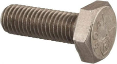 Made in USA - 1/4-28 UNF, 3/4" Length Under Head Hex Head Cap Screw - Grade 18-8 Stainless Steel, Uncoated, 7/16" Hex - Exact Industrial Supply