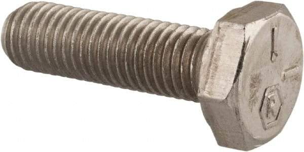 Made in USA - 1/4-28 UNF, 7/8" Length Under Head Hex Head Cap Screw - Grade 18-8 Stainless Steel, Uncoated, 7/16" Hex - Exact Industrial Supply