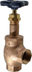 NIBCO - 3/4" Pipe, Class 125, Threaded Bronze Renewable Angle Gate Valve - 200 WOG, 125 WSP, Screw-In Bonnet - Exact Industrial Supply