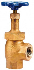 NIBCO - 1" Pipe, Class 150, Threaded Bronze Renewable Angle Gate Valve - 300 WOG, 150 WSP, Union Bonnet - Exact Industrial Supply