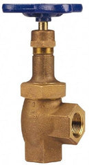 NIBCO - 1-1/2" Pipe, Class 300, Threaded Bronze Replaceable Angle Gate Valve - 600 WOG, 300 WSP, Union Bonnet - Exact Industrial Supply