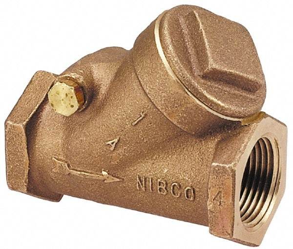 NIBCO - 1-1/2" Bronze Check Valve - Y-Pattern, FNPT x FNPT, 200 WOG - Exact Industrial Supply