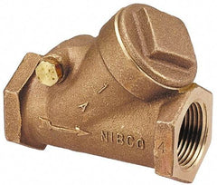 NIBCO - 1-1/4" Bronze Check Valve - Y-Pattern, FNPT x FNPT, 200 WOG - Exact Industrial Supply