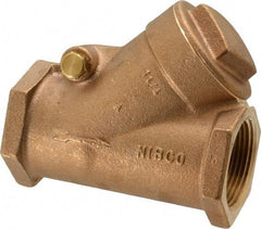 NIBCO - 1-1/4" Bronze Check Valve - Y-Pattern, FNPT x FNPT, 200 WOG - Exact Industrial Supply