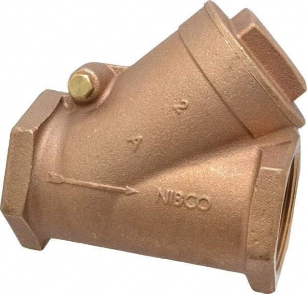 NIBCO - 2" Bronze Check Valve - Y-Pattern, FNPT x FNPT, 200 WOG - Exact Industrial Supply