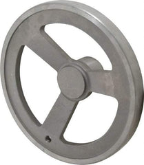 Jergens - 10", 3 Spoke Offset Handwheel with Handle - 2-3/8" Hub, Aluminum Alloy, Plain Finish - Exact Industrial Supply