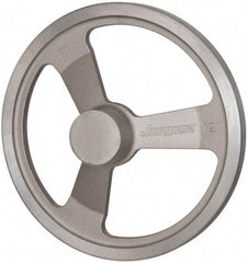 Jergens - 12", 3 Spoke Offset Handwheel - 2-1/2" Hub, Aluminum Alloy, Plain Finish - Exact Industrial Supply