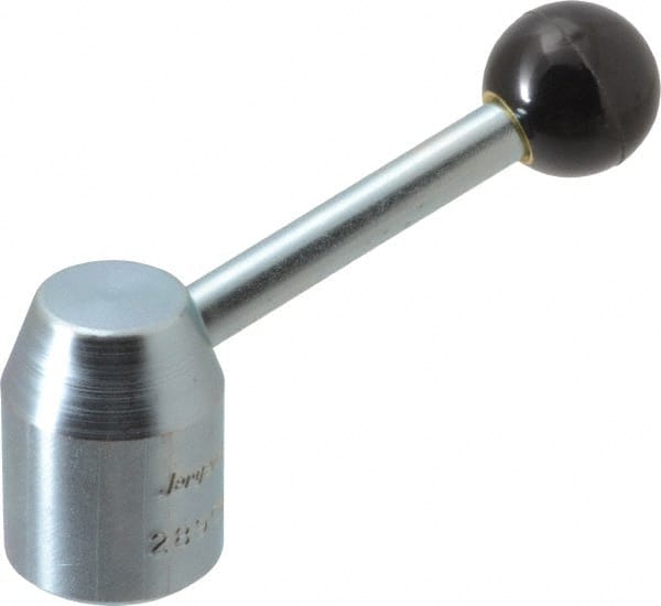 1 Offset Arm, 1/2 Inch Hole, Cadmium Plated, Reamed Clamping Handle 7/8 Inch Deep Hole, 3/8 Inch Arm Diameter, 1-1/4 Inch Hub Diameter, 1 Inch Ball Diameter