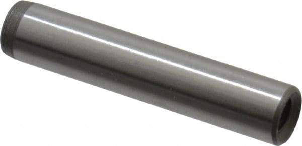 Jergens - 1/4" Diam x 1-1/4" Pin Length C-1215 Alloy Steel Pull Out Dowel Pin - C 47-58 & C 60-64 (Surface) Hardness, 1 Beveled & 1 Threaded End - Exact Industrial Supply