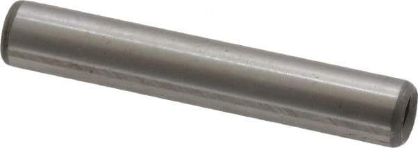 Jergens - 1/4" Diam x 1-1/2" Pin Length C-1215 Alloy Steel Pull Out Dowel Pin - C 47-58 & C 60-64 (Surface) Hardness, 1 Beveled & 1 Threaded End - Exact Industrial Supply