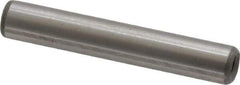 Jergens - 1/4" Diam x 1-1/2" Pin Length C-1215 Alloy Steel Pull Out Dowel Pin - C 47-58 & C 60-64 (Surface) Hardness, 1 Beveled & 1 Threaded End - Exact Industrial Supply