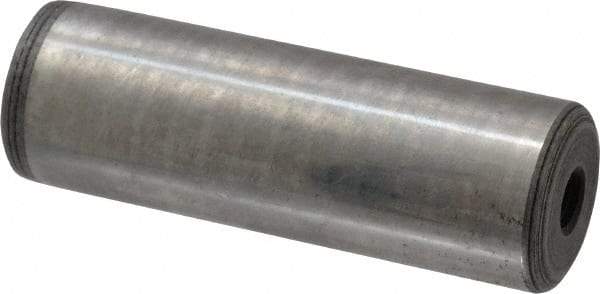 Jergens - 1" Diam x 3" Pin Length C-1215 Alloy Steel Pull Out Dowel Pin - C 47-58 & C 60-64 (Surface) Hardness, 1 Beveled & 1 Threaded End - Exact Industrial Supply