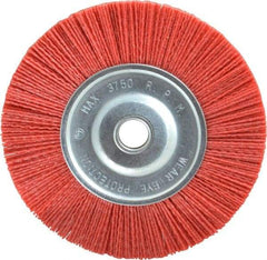 Value Collection - 6" OD, 5/8" Shank Diam, 5/8" Arbor Hole, Crimped Nylon Wheel Brush - 5/16" Face Width, 5/16" Trim Length, 3,750 RPM - Exact Industrial Supply