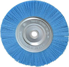 Value Collection - 6" OD, 5/8" Shank Diam, 5/8" Arbor Hole, Crimped Nylon Wheel Brush - 5/16" Face Width, 5/16" Trim Length, 3,750 RPM - Exact Industrial Supply