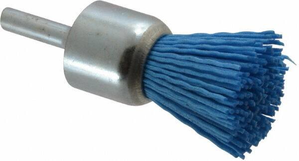 Value Collection - 7/8" Brush Diam, End Brush - Fine Grade, 1/4" Diam Shank, 18,000 Max RPM - Exact Industrial Supply