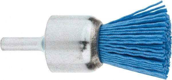 Value Collection - 1" Brush Diam, End Brush - Fine Grade, 1/4" Diam Shank, 18,000 Max RPM - Exact Industrial Supply