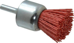 Value Collection - 1-3/16" Brush Diam, End Brush - Coarse Grade, 1/4" Diam Shank, 18,000 Max RPM - Exact Industrial Supply