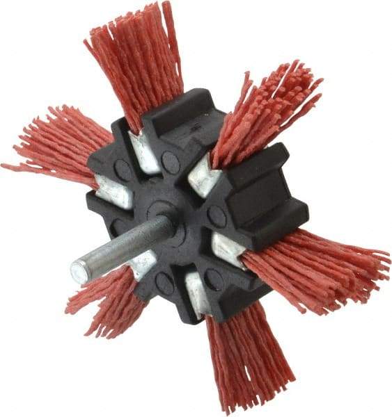 Value Collection - 4" OD, 1/4" Shank Diam, Nylon Wheel Brush - 1/2" Face Width - Exact Industrial Supply