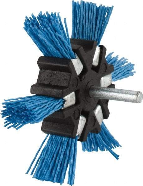 Value Collection - 4" OD, 1/4" Shank Diam, Nylon Wheel Brush - 1/2" Face Width - Exact Industrial Supply