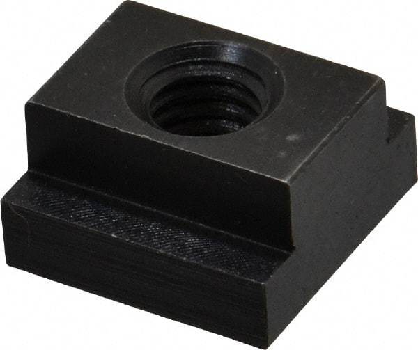 Jergens - 3/8-16 Blind Tapped T Slot Nut - 9/16" Slot Width, 7/8 x 1/4" Base Width x Height, 7/8 x 1/2" OAL x Height - Exact Industrial Supply