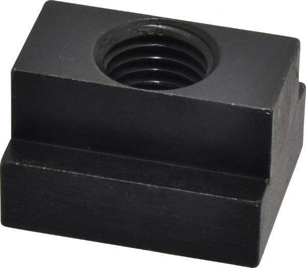 Jergens - 7/8-9 Blind Tapped T Slot Nut - 1" Slot Width, 1-5/8 x 5/8" Base Width x Height, 2 x 1-1/4" OAL x Height - Exact Industrial Supply