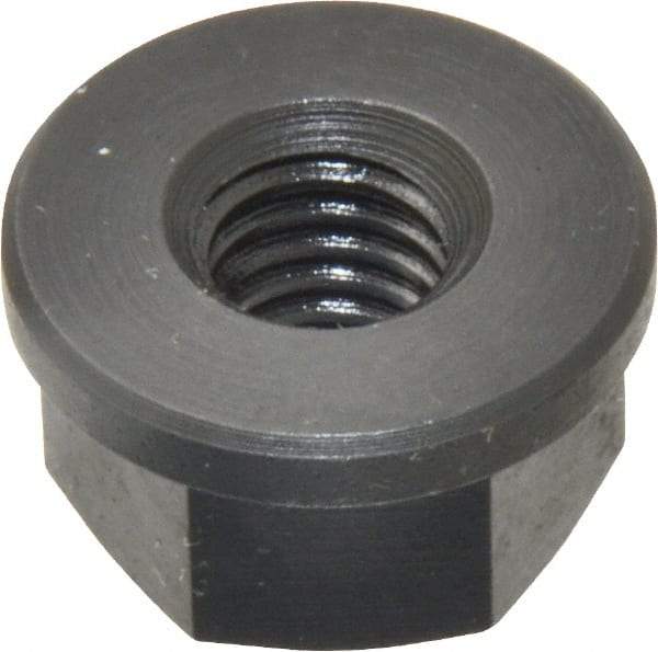 Jergens - 3/8-16, 7/8" Flange Diam, 1/2" High, 11/16" Across Flats, Flange Nut - Grade Low Carbon Steel Steel, Black Oxide Finish, 1/8" Flange Height, TCMA - Exact Industrial Supply