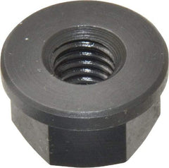 Jergens - 3/8-16, 7/8" Flange Diam, 1/2" High, 11/16" Across Flats, Flange Nut - Grade Low Carbon Steel Steel, Black Oxide Finish, 1/8" Flange Height, TCMA - Exact Industrial Supply