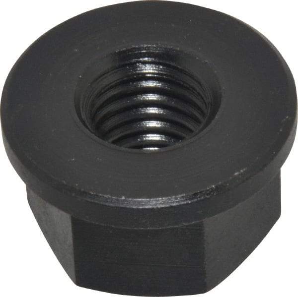 Jergens - 5/8-11, 1-3/8" Flange Diam, 13/16" High, 1-1/16" Across Flats, Flange Nut - Grade Low Carbon Steel Steel, Black Oxide Finish, 3/16" Flange Height, TCMA - Exact Industrial Supply