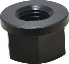 Jergens - 7/8-9, 1-3/4" Flange Diam, 1-1/8" High, 1-7/16" Across Flats, Flange Nut - Grade Low Carbon Steel Steel, Black Oxide Finish, 1/4" Flange Height, TCMA - Exact Industrial Supply
