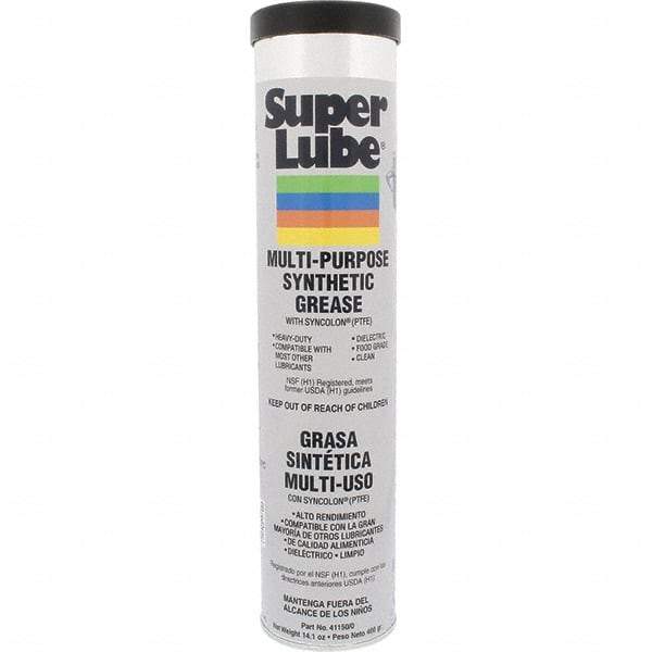 Synco Chemical - 14.1 oz Cartridge Synthetic General Purpose Grease - Translucent White, Food Grade, 450°F Max Temp, NLGIG 0, - Exact Industrial Supply