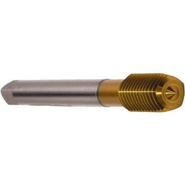 Emuge - M16x2.00 Metric 6HX Modified Bottoming Thread Forming Tap - Cobalt, TiN Finish, 110mm OAL, 27mm Thread Length, Right Hand Thread, Series Druck - Exact Industrial Supply