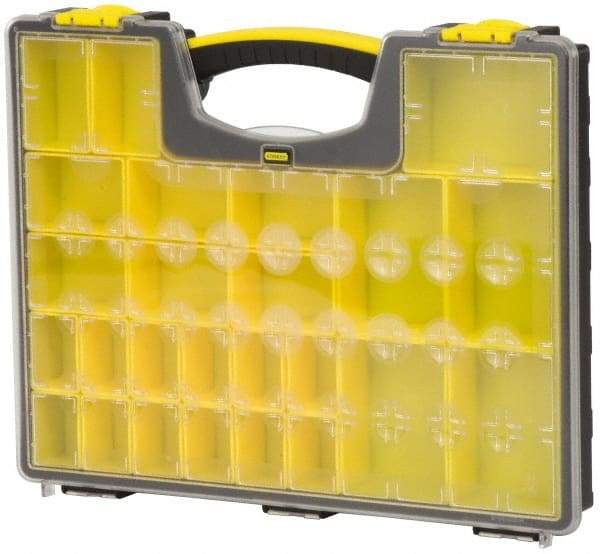 Stanley - 25 Compartment Tool Organizer - 13-1/8" Wide x 16-7/32" Deep x 2-1/8" High, Polypropylene Resin & Acrylonitrile Butadiene Styrene Plastic - Exact Industrial Supply