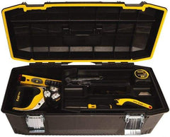 Stanley - 1 Tray Tool Box - 28" Wide x 12-1/4" Deep x 11-1/2" High, Polypropylene Resin, Black - Exact Industrial Supply