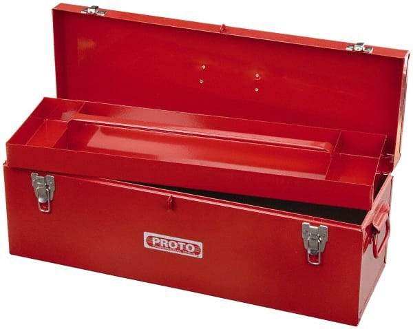 Proto - 1 Compartment 1 Tray Tool Box - 26" Wide x 9-1/2" Deep x 8-1/2" High, Steel, Red - Exact Industrial Supply