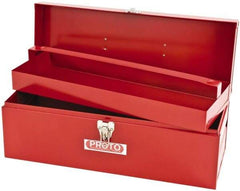 Proto - 1 Compartment 1 Tray Tool Box - 19-1/2" Wide x 7" Deep x 8" High, Steel, Red - Exact Industrial Supply