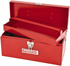 Proto - 1 Compartment 1 Tray Tool Box - 14" Wide x 6-1/2" Deep x 6" High, Steel, Red - Exact Industrial Supply