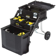 Stanley - 22 Lb Capacity 4-in-1 Mobile Workstation - 11.1111" Wide x 21-1/4" Deep x 28-2/3" High, Structural Foam, Black - Exact Industrial Supply