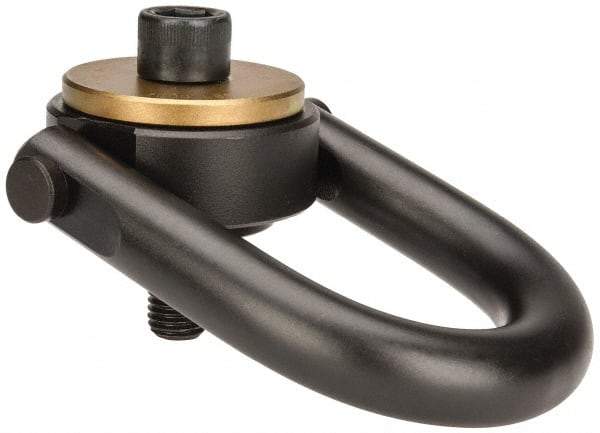 Jergens - 7,000 Lb Load Capacity Safety Engineered Center Pull Hoist Ring - 100 Ft/Lb Torque, 3/4 - 10 Thread, 4140 Alloy Steel, Black Oxide Finish - Exact Industrial Supply