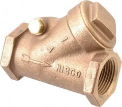 NIBCO - 1" Bronze Check Valve - Y-Pattern, FNPT x FNPT, 200 WOG - Exact Industrial Supply