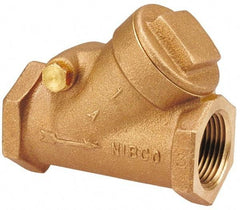 NIBCO - 1-1/2" Bronze Check Valve - Y-Pattern, FNPT x FNPT, 200 WOG - Exact Industrial Supply