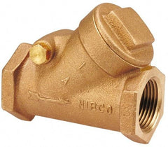 NIBCO - 3/8" Bronze Check Valve - Y-Pattern, FNPT x FNPT, 200 WOG - Exact Industrial Supply