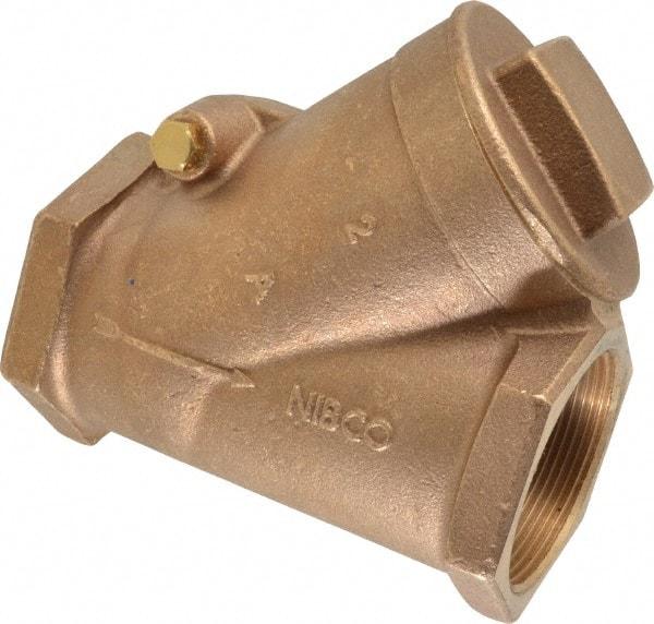 NIBCO - 2" Bronze Check Valve - Y-Pattern, FNPT x FNPT, 200 WOG - Exact Industrial Supply