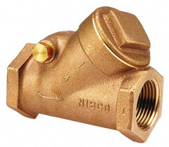 NIBCO - 2" Bronze Check Valve - Y-Pattern, FNPT x FNPT, 300 WOG - Exact Industrial Supply